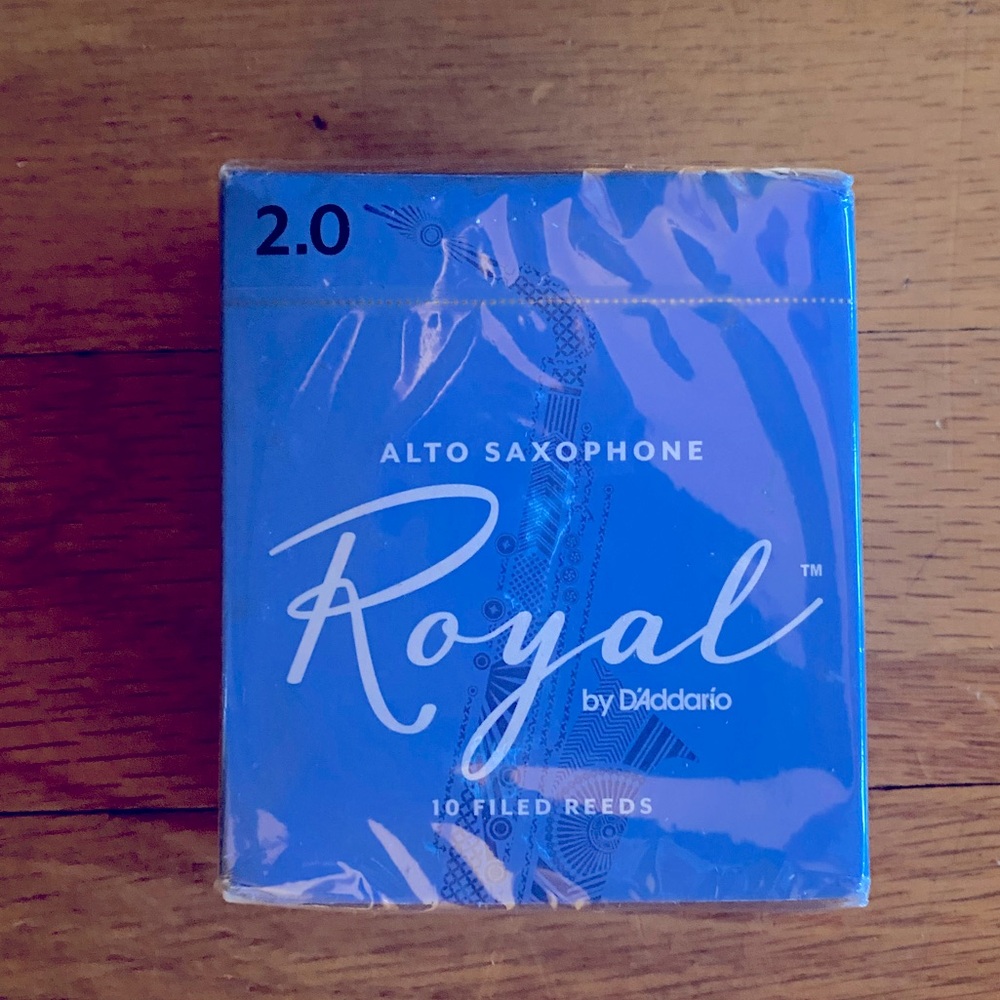 Royal Alto Saxophone Reeds Strength 2.0
Unopened/sealed box of 10 reeds